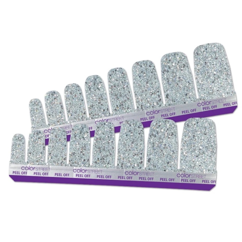 *Retired* Color Street: Deep Ocean (Pedicure) | Light Blue Glitter Winter Silver - Picture 7 of 8